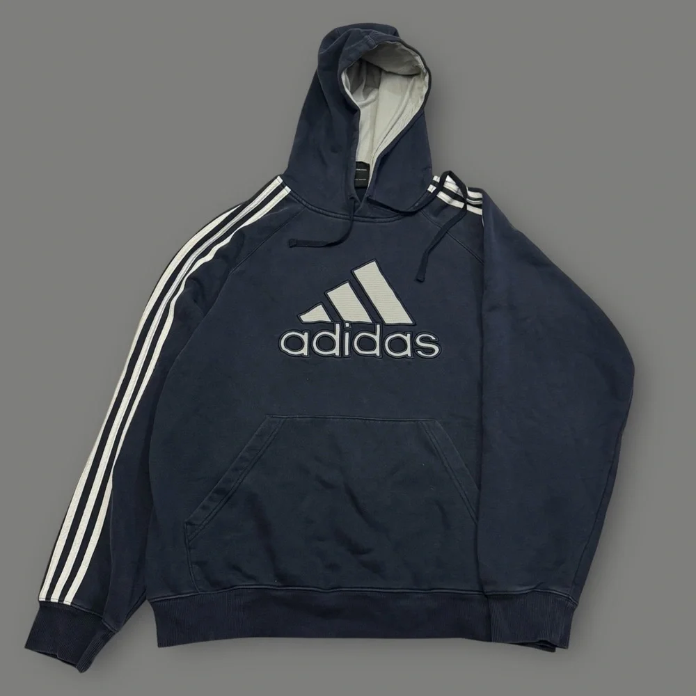 Vintage 90’s Adidas Navy Big Logo Hoodie
